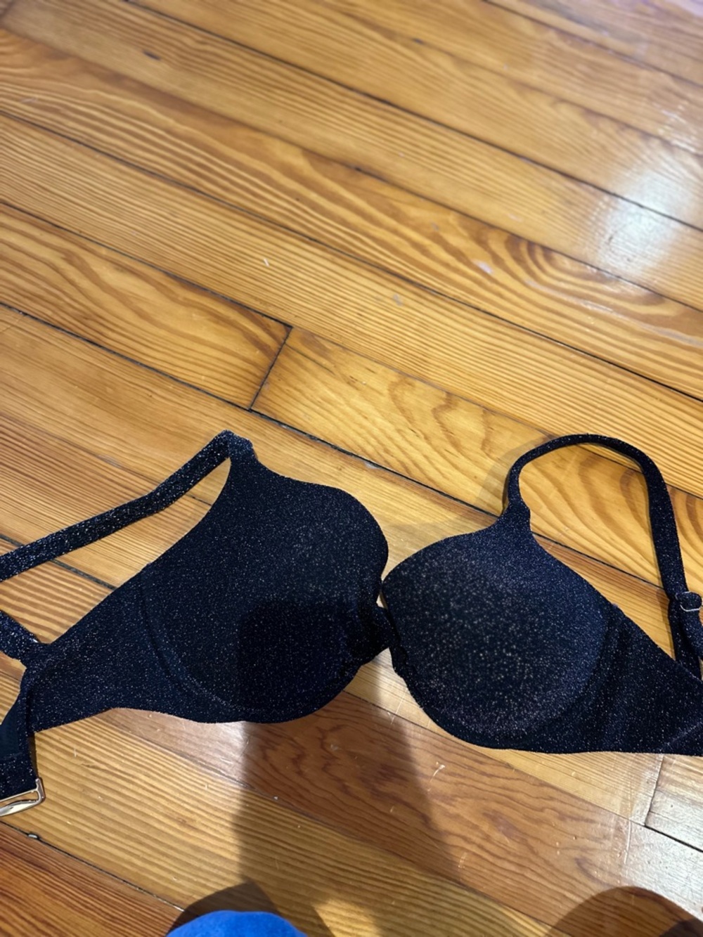 Victoria's Secret Black Shimmer Padded Swim Bra
